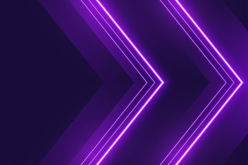 Wall Mural - neon purple lights background in arrow style