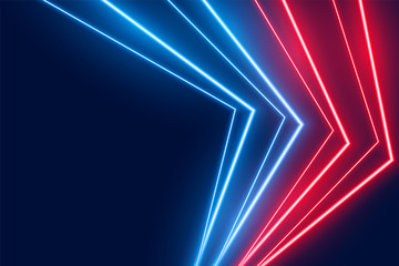 Wall Mural - blue and red neon led lights line style background