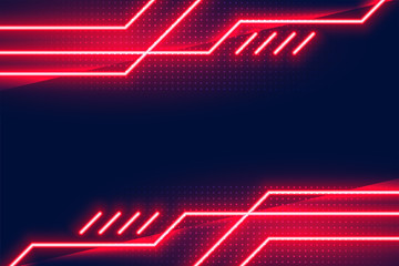 Wall Mural - geometric glowing red neon lights background design