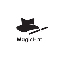 Magic hat icon logo design vector template