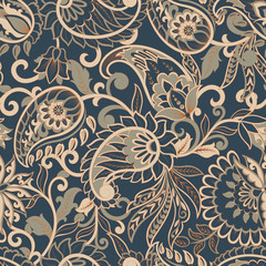  Paisley Pattern. Seamless Damask Textile Background