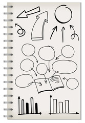 Wall Mural - speech bubble on notebook page