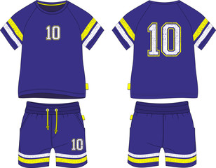 Wall Mural - Boys t-shirt reglan shorts suit set number ten