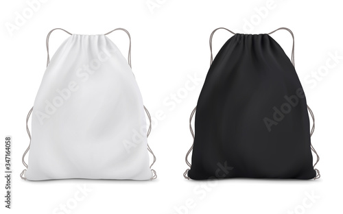 Fotografía White black backpack bag on a rope