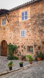 Fototapeta Uliczki - Picturesque facade of a house on Majorca (Mallorca), Spain.