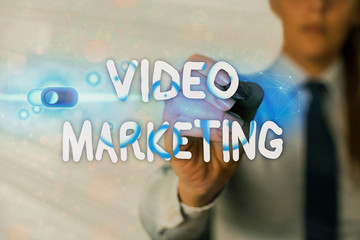 Canvas Print - Writing note showing Video Marketing. Business concept for create short videos about specific topics using articles