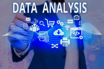 Wall Mural - Word writing text Data Analysis. Business photo showcasing Translate numbers to Analytical Conclusion Forecasting