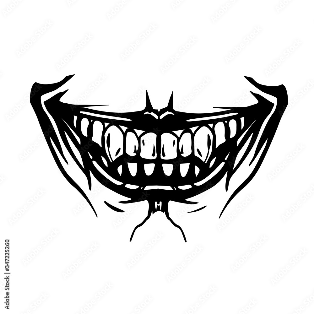 scary toothy jaw of a evil clown. Horror mask print Stock Vector | Adobe Stock scary-toothy-jaw-of-a-evil-clown-horror-mask-print-stock-vector-adobe-stock