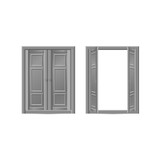 Fototapeta  - Vector illustration two grey doors isolated on white background