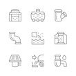 Set line icons of sewerage