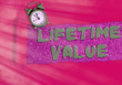 Text sign showing Lifetime Value. Business photo showcasing Worth of the customer over the lifetime of the business