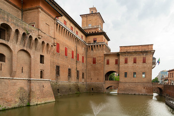 Wall Mural - View of the Estense castle in Ferrara in Italy