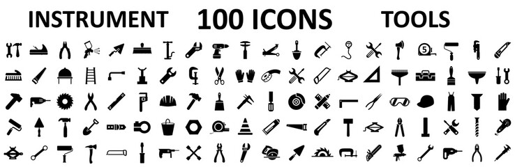 instrument icons set. construction tool icon collection – stock vector