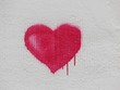 Red Heart Graffiti On Wall