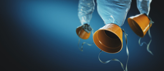 oxygen masks on a blue background / 3d illustration