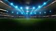 © appledesign - Night football arena in lights close up. soccer stadium.