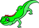 Fototapeta Dinusie - Iguana. Animal in cartoon style. Vector template for design T-shirts. Fashion graphic for apparel. Character image iguana for children's magazines and preschool institution