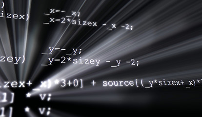 programmers code abstract screen of a software developer. source code background with light effects.