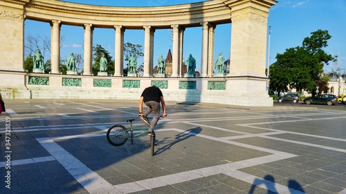 Man Performing Bicycle Stunt