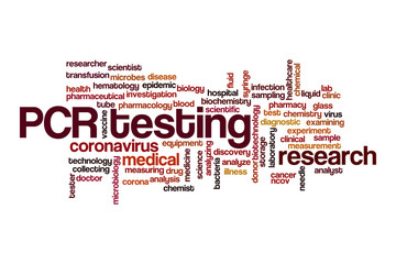 Sticker - PCR testing word cloud concept