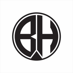 Poster - BH Logo monogram circle with piece ribbon style on white background