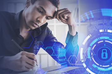 african businessman, hud security interface