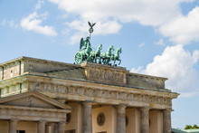Low Angle View Of Brandenburg Gate Against Cloudy Sky