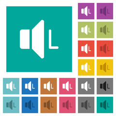 Wall Mural - Left audio channel square flat multi colored icons