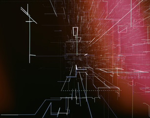 Wall Mural - abstract geometry surfaces, lines and points background, used as digital wallpaper and technology ba