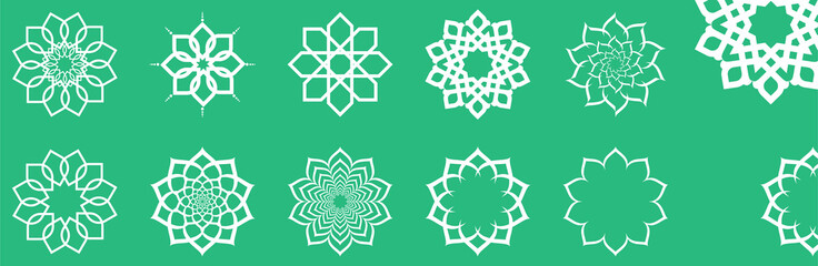 simple islamic ornament vector group. best for element your design template.. set of vector icons of