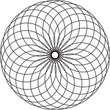 Circle Mandala Vector, Spirograph, Geometric Logo Design