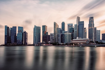 Sticker - Business district in Singapore at sunset