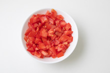 Chopped Or Diced Tomatoes In A Bowl