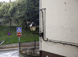 Wall Mural - Rain on street