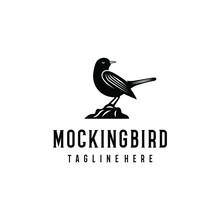 Mockingbird Logo Design. Awesome A Mockingbird Silhoutte. A Mockingbird Logotype.