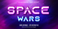 Space War Text, Neon Style Editable Text Effect
