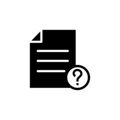 Wall Mural - Document file page question mark icon in black flaton white background, Vector icon