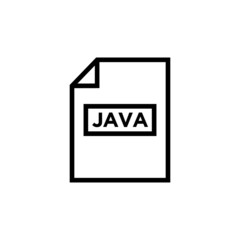 Poster - JAVA file format icon in outline style on white background,, extension color line icon, Vector illustration