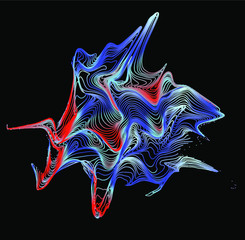 Aufkleber - Illuminated holographic glitched texture made by generative algorithm. 