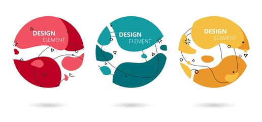Wall Mural - Abstract modern graphic elements set. Graphic design colorful trend with rounded edges.
