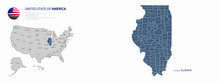 Illinois Map. Illinois Vector Map Of U.s. States.