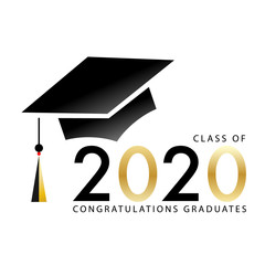 Wall Mural - Class of 2020. Congratulations Graduates Class 2020. Template for graduation design.isolated on white background ,Vector illustration EPS 10