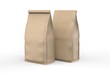 © godesignz - Blank Craft Brown Paper Bag Packaging For coffee beans, dry fruits and other food items. 3d render illustration.