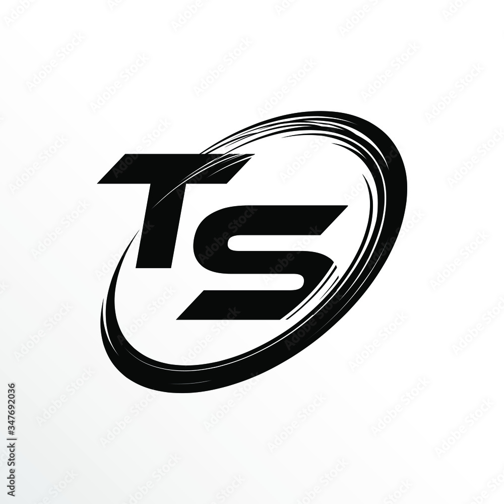 Initial Letter TS Brush Effect Logo Design Stock Vector | Adobe Stock