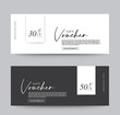 Gift Voucher Template Promotion Sale discount, Minimal black and white background, vector illustration