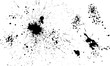 © Nadia - Paint splats blotches isolated on white background. Vector brush black texture. Abstract grunge design elements of distress texture.