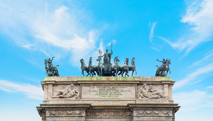 Wall Mural - Arch of Peace, or Arco della Pace, city gate in the centre of the Old Town of Milan