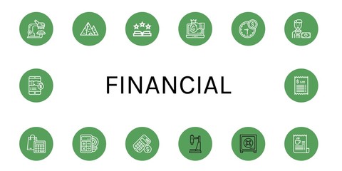 Sticker - financial icon set