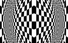 Geometric Background With Checkered Texture - Abstract Illusion