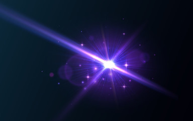 Light effect, glowing flare. Vector element.